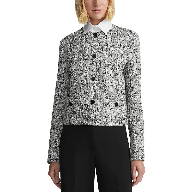 Massive Deals Womens Textured Office Collarless Blazer