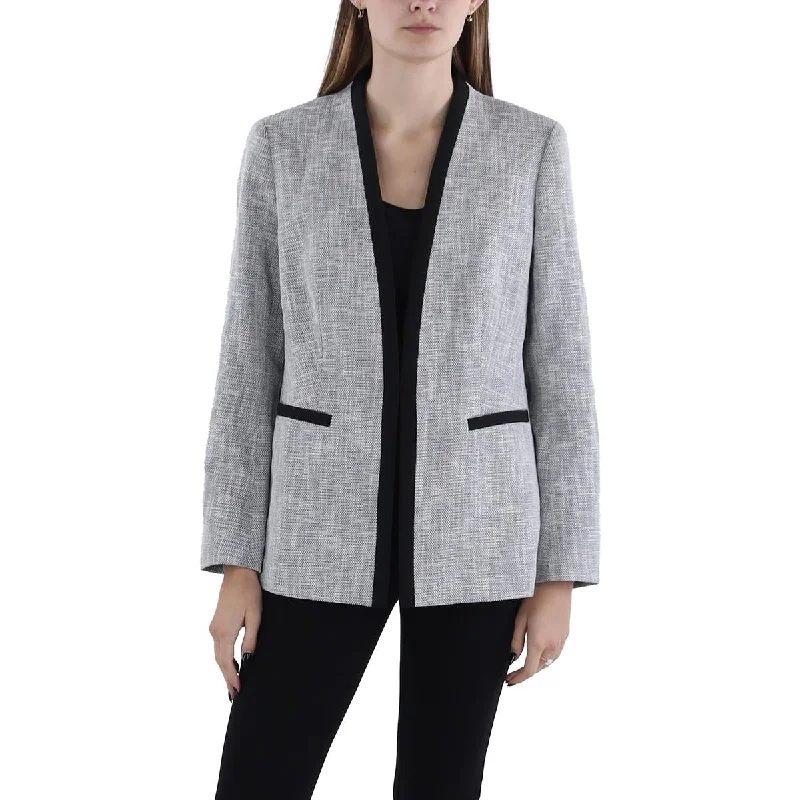 Don't Wait Womens Textured Wear To Work Open-Front Blazer