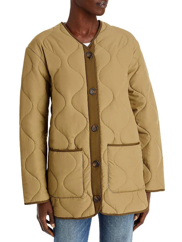 Limited Stock Womens V-Neck Short Quilted Coat