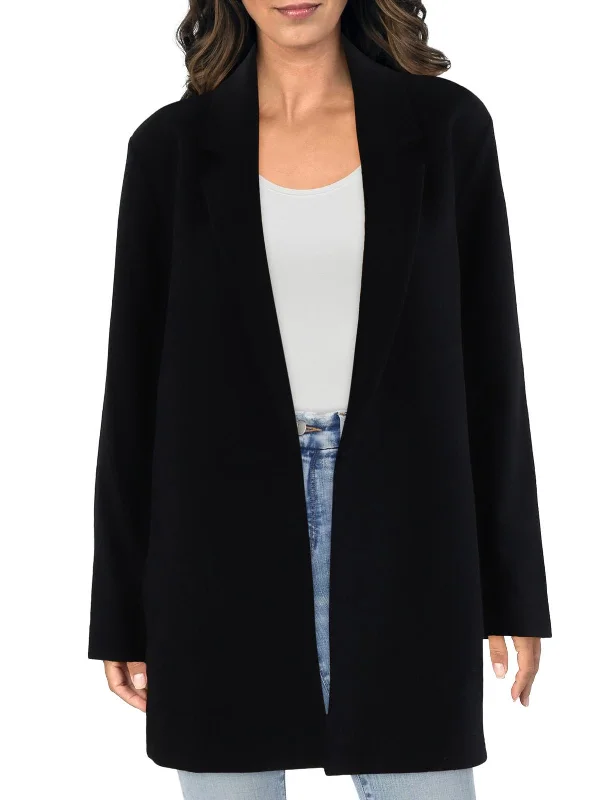 Buy Now Womens Wool Long Open-Front Blazer