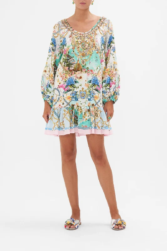 BLOUSON SLEEVE A LINE FRILL DRESS AMALFI LULLABY