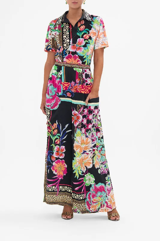 Instant Savings WIDE LEG TROUSER WITH FRONT POCKETS PRINTED PRIMA VERA