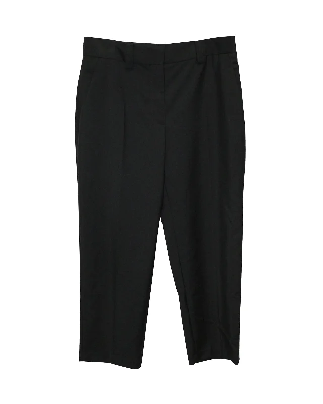 Hurry In Acne Studios Straight Leg Cropped Trousers in Black Wool Blend