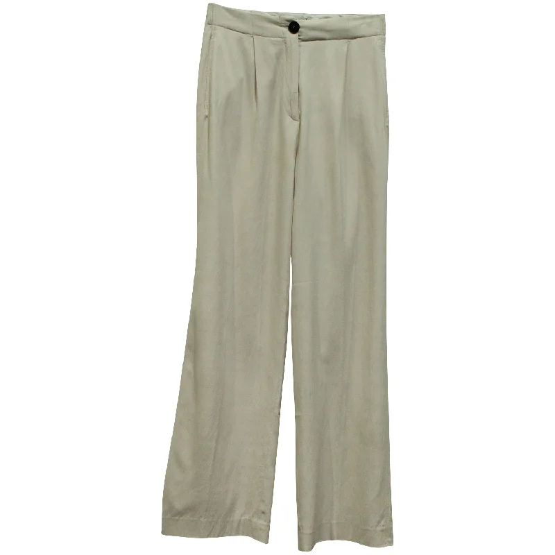 Instant Discount Ba&Sh Wide Leg Trousers in Nude Cotton