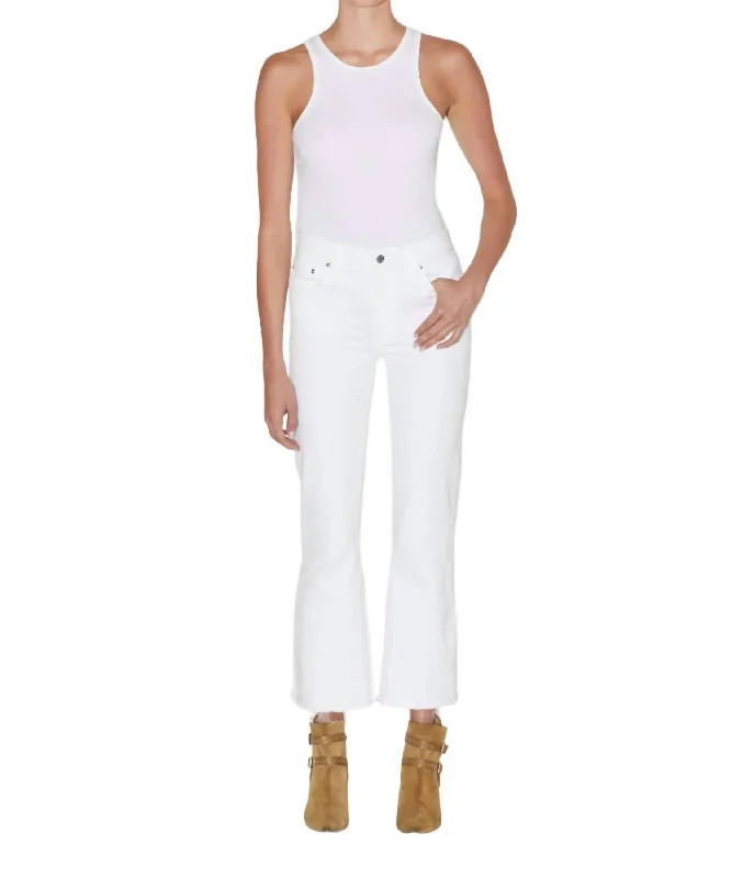 Massive Deals Bella Crop Flare Jeans In White