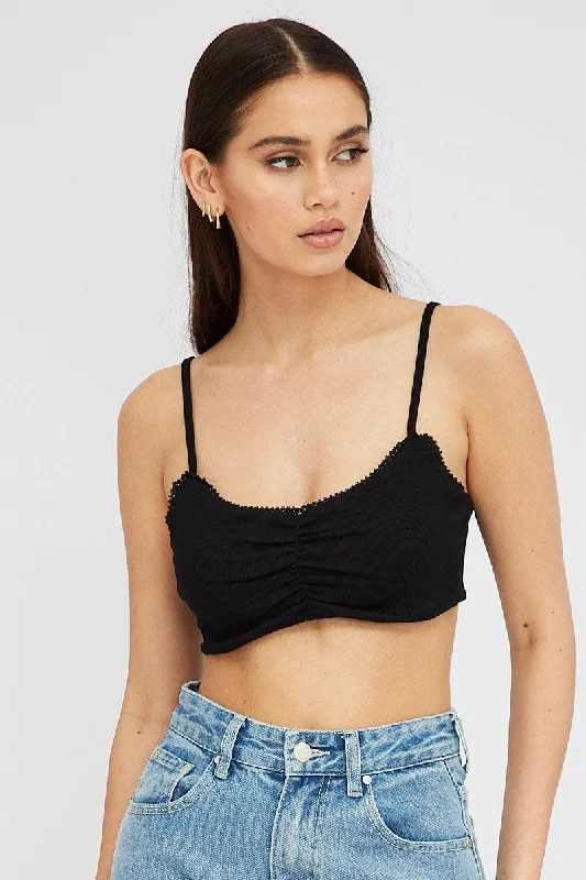 Special Price Black Bralette Lace trim