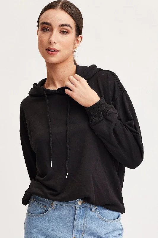 Unbeatable Prices Black Hoodie Long Sleeve