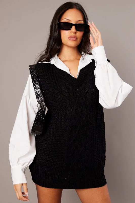 Great Bargains Black Knit Top Jumper