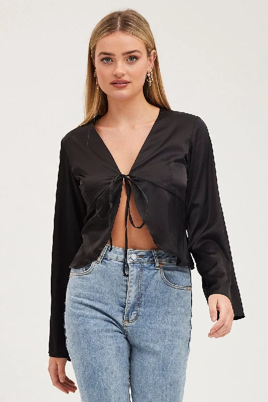 Price Buster Black Satin Jacket Long Sleeve