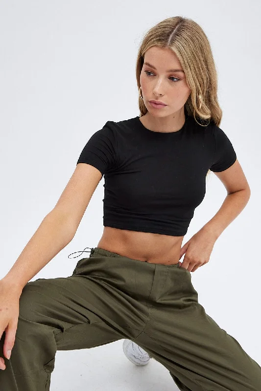 Best Seller Black T Shirt Short Sleeve Crew neck