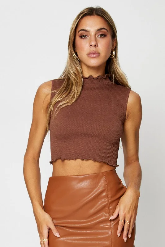 Buy More, Save More Brown Tank Top Seamless