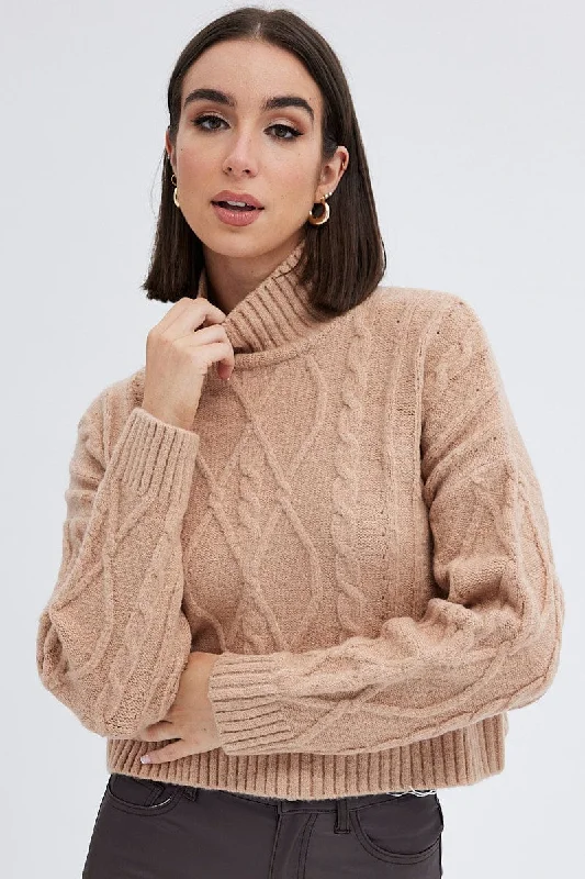 Limited Availability Cable Knit Jumper High neck