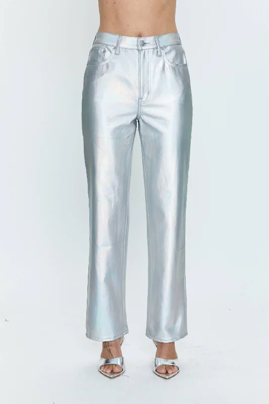 Quick Sale Cassie High Rise Straight Pant In Coated Prism