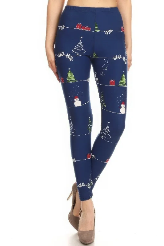 Exclusive Deal Christmas Cartoon Printed High Waisted Leggings