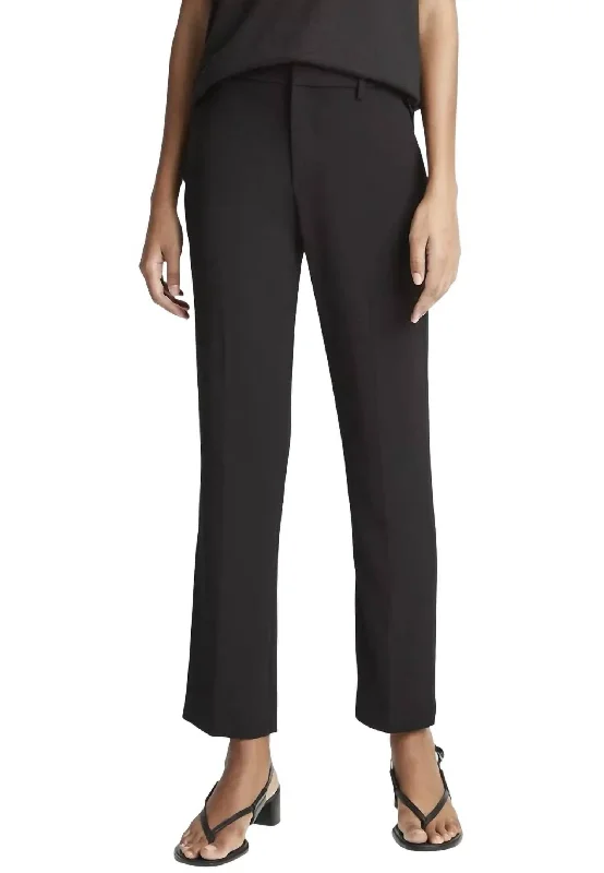 Major Savings Crepe Tailored Straight Pant In Black
