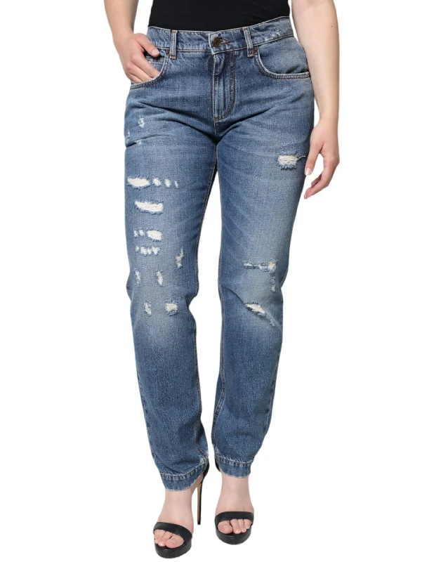 Take Advantage Dolce & Gabbana  Cotton Tatte Boyfriend  Women's Jeans