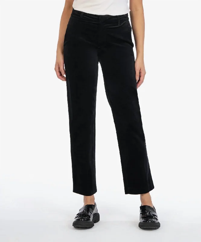 Doorbuster Deal Elizabeth High Rise Velveteen Trouser In Black
