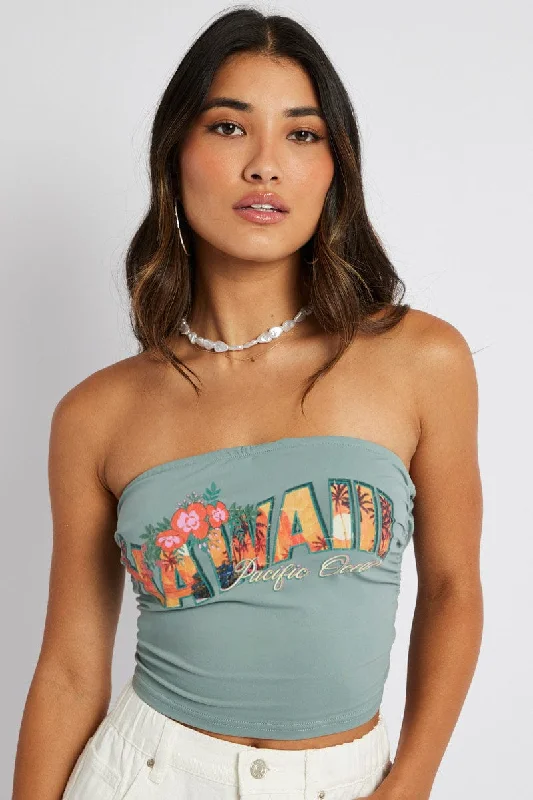Today's Special Green Bandeau Top