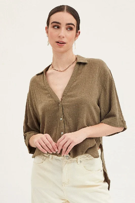 Bonus Savings Green Shirt Top Short Sleeve