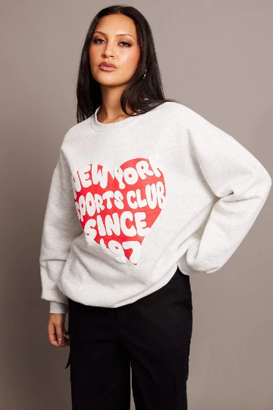 Epic Deals Grey Graphic Sweat Long Sleeve