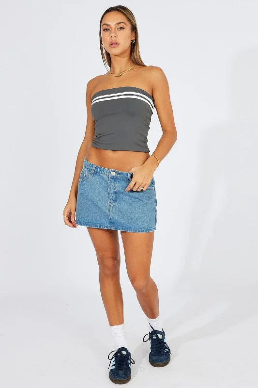 Overstock Grey Supersoft Bandeau Top