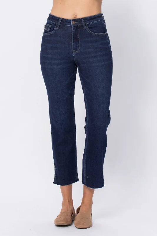 Great Deals Hi Waist Cropped Straight Leg In Dark Wash