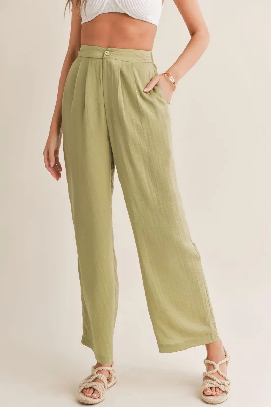Get It Before It’s Gone Juicy Pleated Pants In Sage Mint