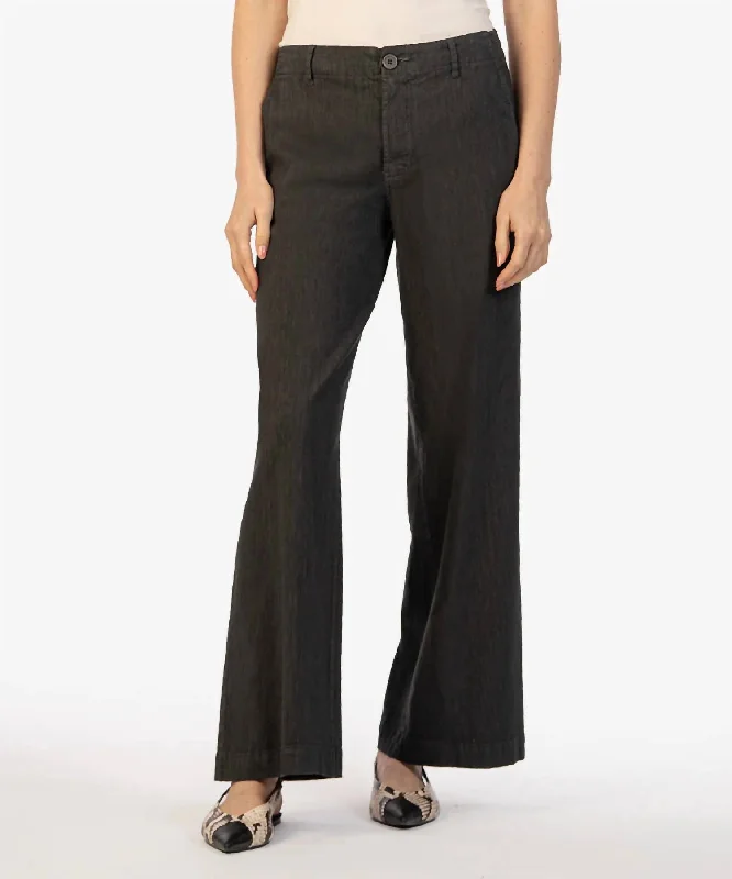 Mega Sale Meg Linen Wide Leg Pants In Charcoal