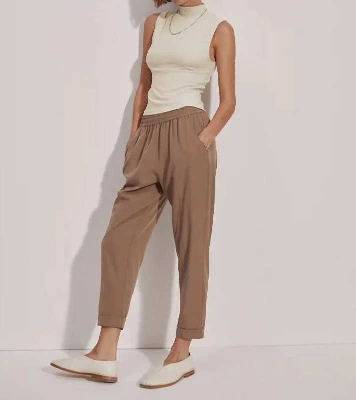 YEAR-End Clearance Oakland Turn-Up Taper 25" Pant In Taupe Stone