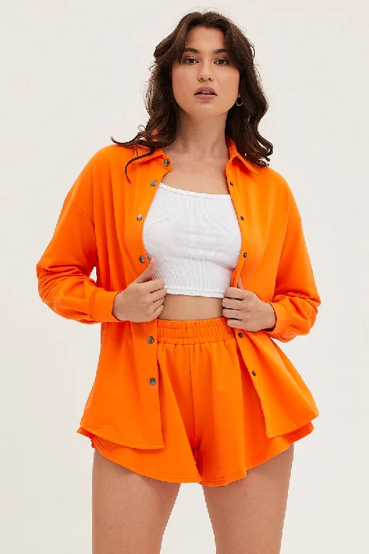 Bargain Bin Orange Oversized Shirt Loungewear