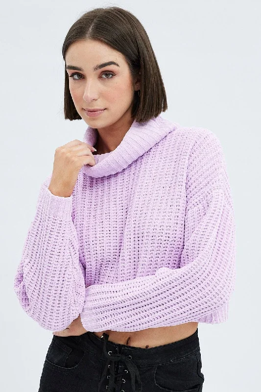 Buy More, Save More Pink Knit Jumper Turtle Neck Chenille