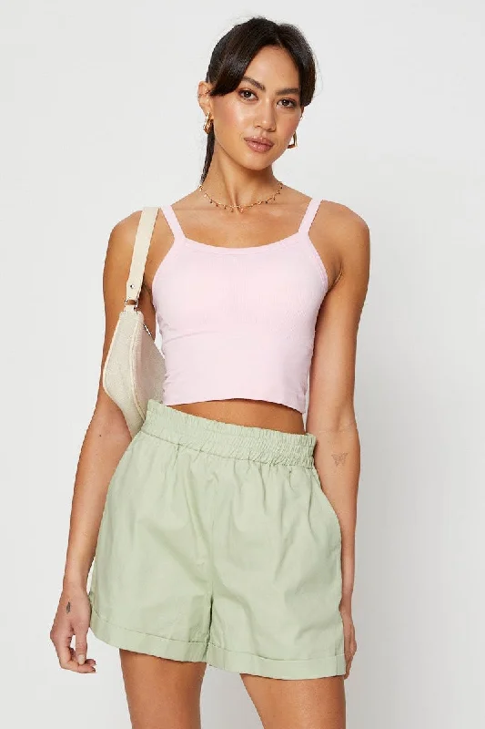 Blowout Sale Pink Singlet Top Seamless Crop