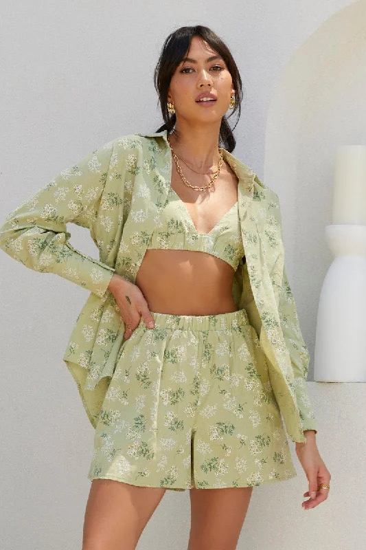 Weekend Special Print Crop Bralette Sleeveless