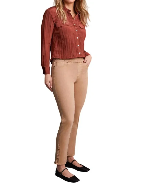 Price Break Pull On Ankle Pants In Tan