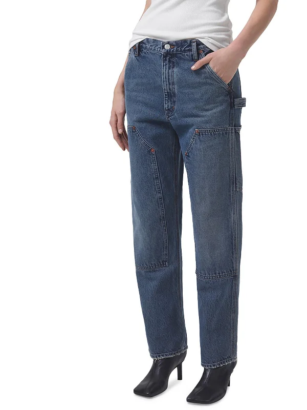Price Blitz Rami Womens High Rise Medium Wash Cargo Jeans