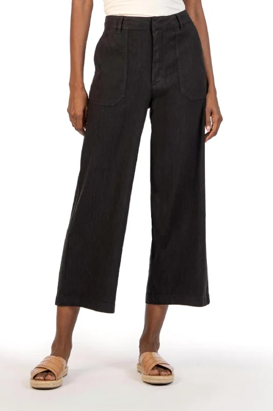 Act Now Topaz Wide Leg Pants In Black