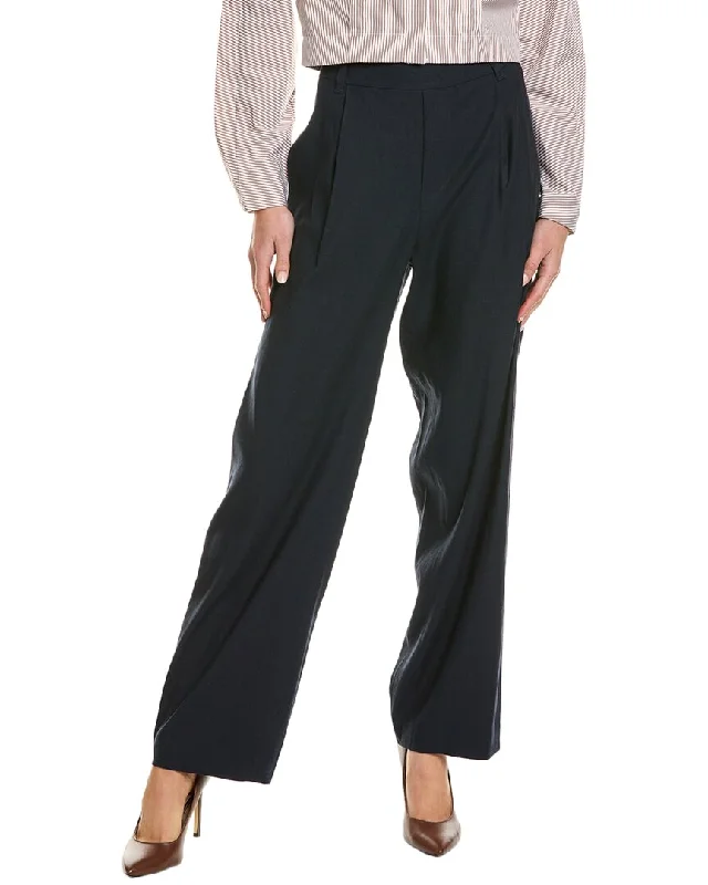 Overstock Sale Vince Straight Leg Pull-On Linen-Blend Pant