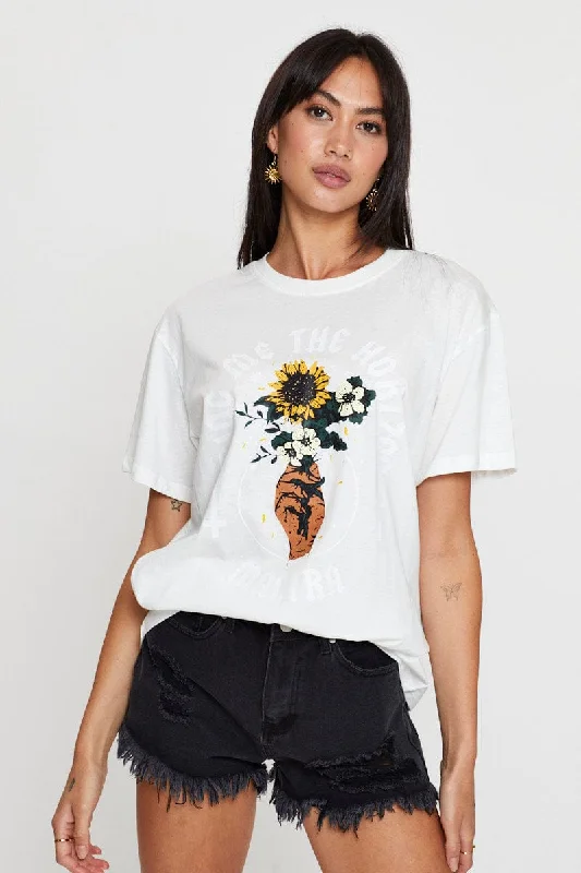 Grand Opening Sale White Vintage T Shirt Boyfriend