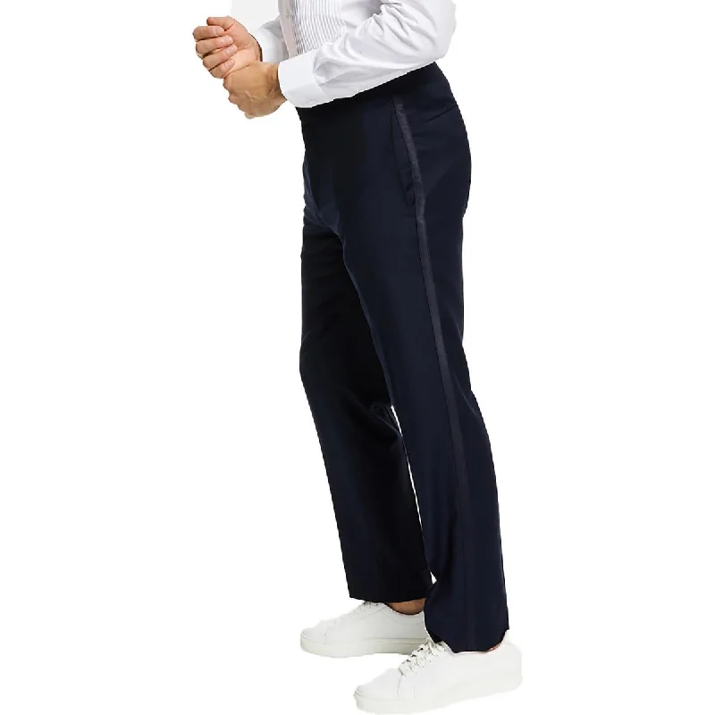 Price Rollback Alfani Mens Diamond Grid Flat Front Suit Pants