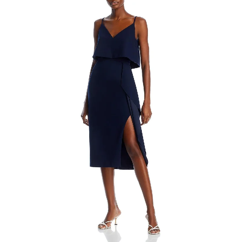Crazy Deals Aqua Womens Crepe Short Midi Dress