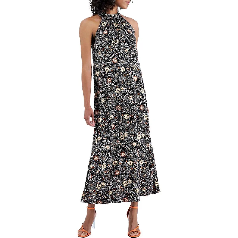 Bar III Womens Floral Paisley Print Maxi Dress