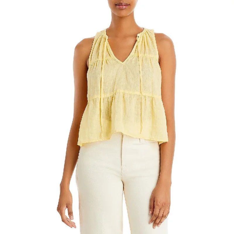 Huge Discounts Bella Dahl Womens Linen Tie Neck Tank Top