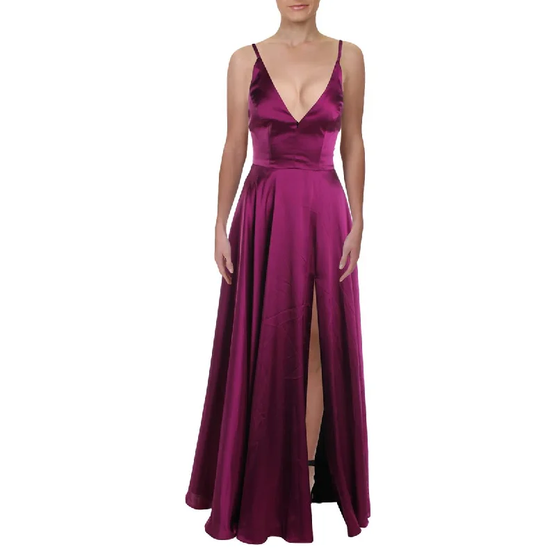 Price Reduction Betsy & Adam Womens Satin V-Neck Evening Dress