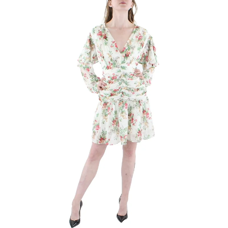 Price Break Beulah Womens Ruffled Short Shift Dress