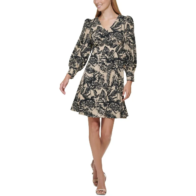 Can't Miss Calvin Klein Womens Petites Floral Short Mini Dress
