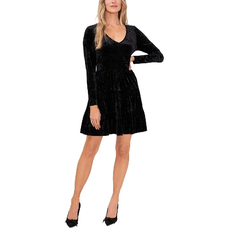 Weekend Special CeCe Womens Velvet V Neck Midi Dress