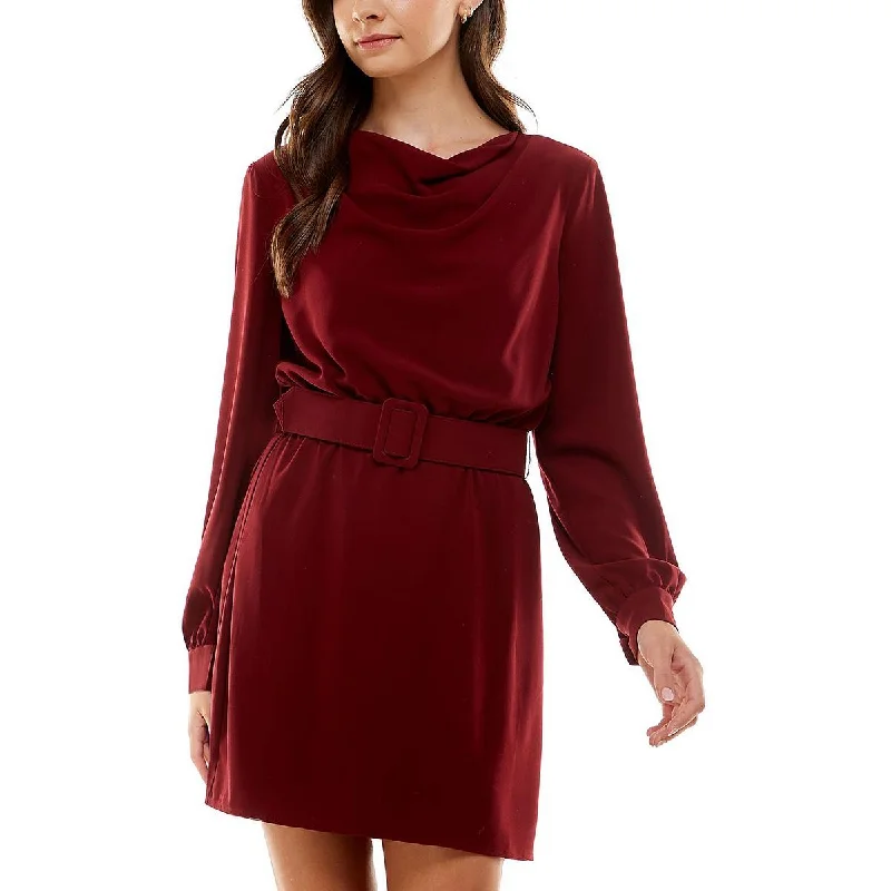 Bargain Prices City Studios Womens Juniors Mini Drape Neck Sheath Dress