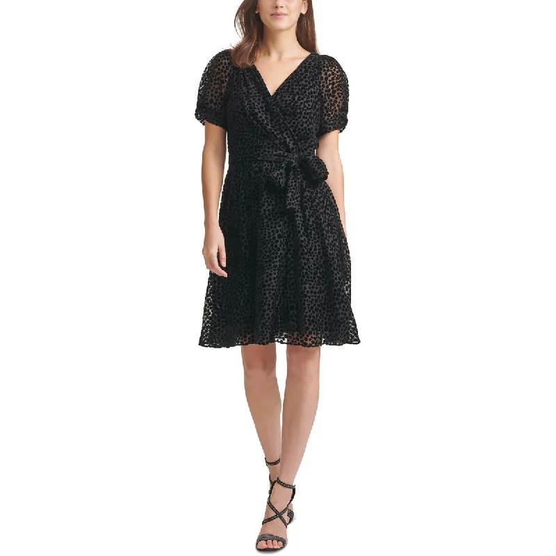 Closeout DKNY Womens Velvet Burnout Wrap Dress