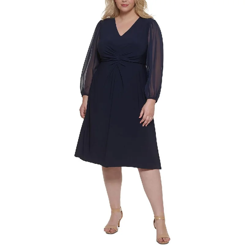 Early Access Jessica Howard Womens Plus Pleated Long Maxi Dress