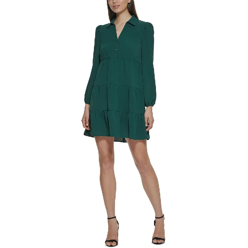 Special Price Kensie Womens Tiered Puff Sleeve Shift Dress